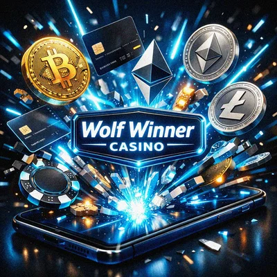 Cryptocurrency coins and fast payment methods on a mobile screen